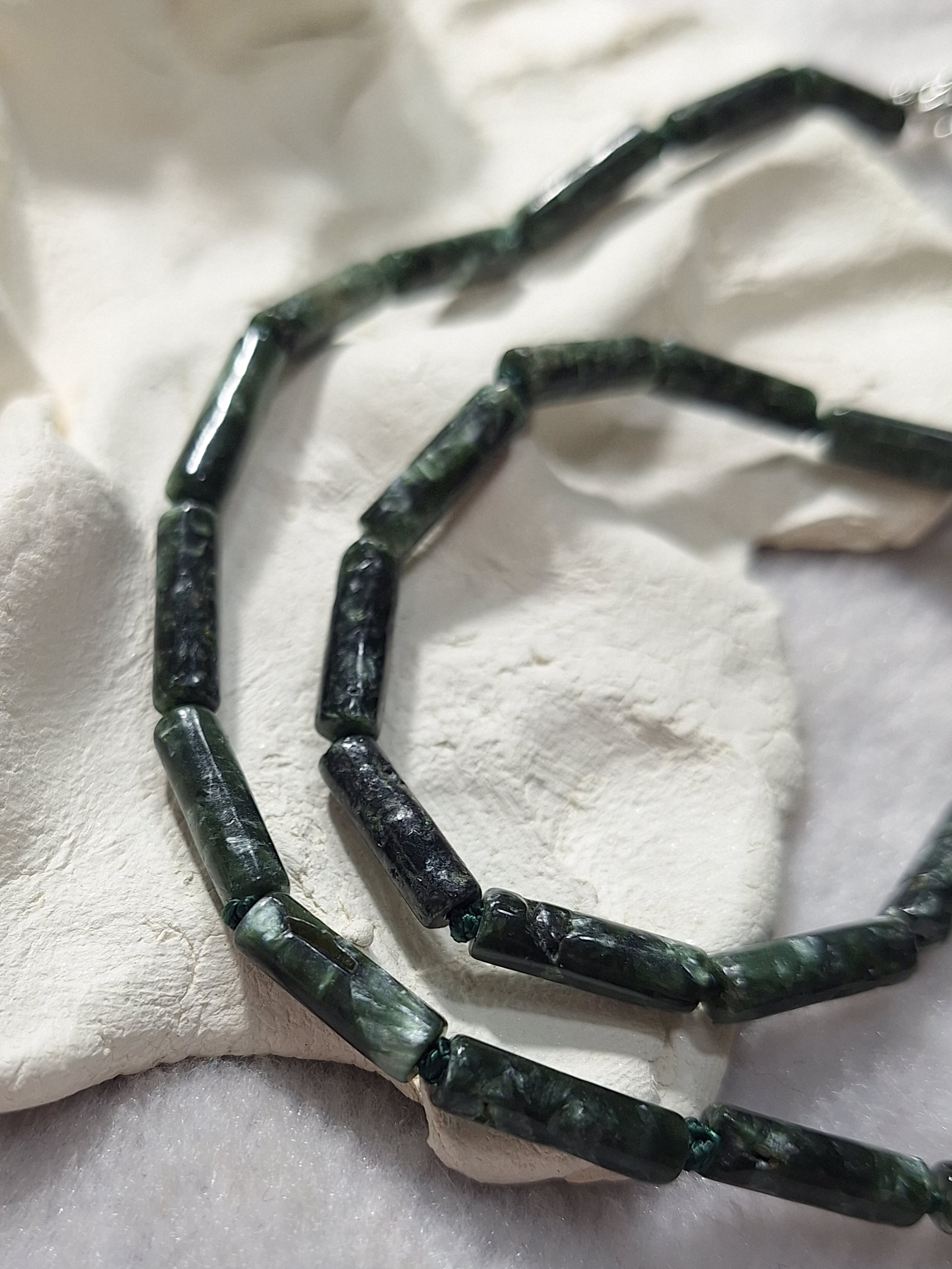 Серафинит бусы 45-50см. <br>#04-1-94
