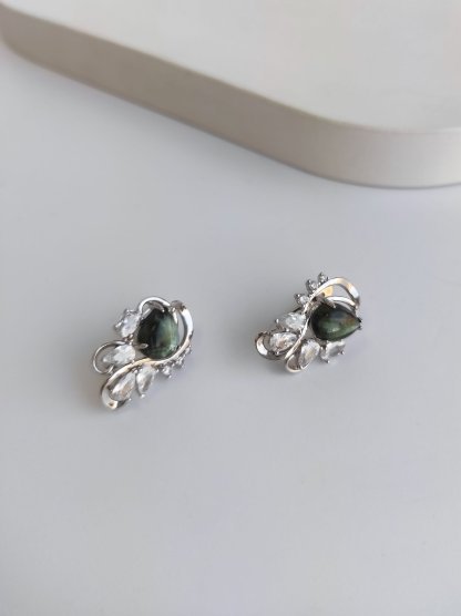 Серафинит серьги <br>04-3-14