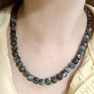 Серафинит бусы Лесное сокровище 47см. <br>04-1-138