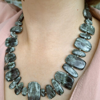 Серафинит бусы 50см.<br>04-1-139