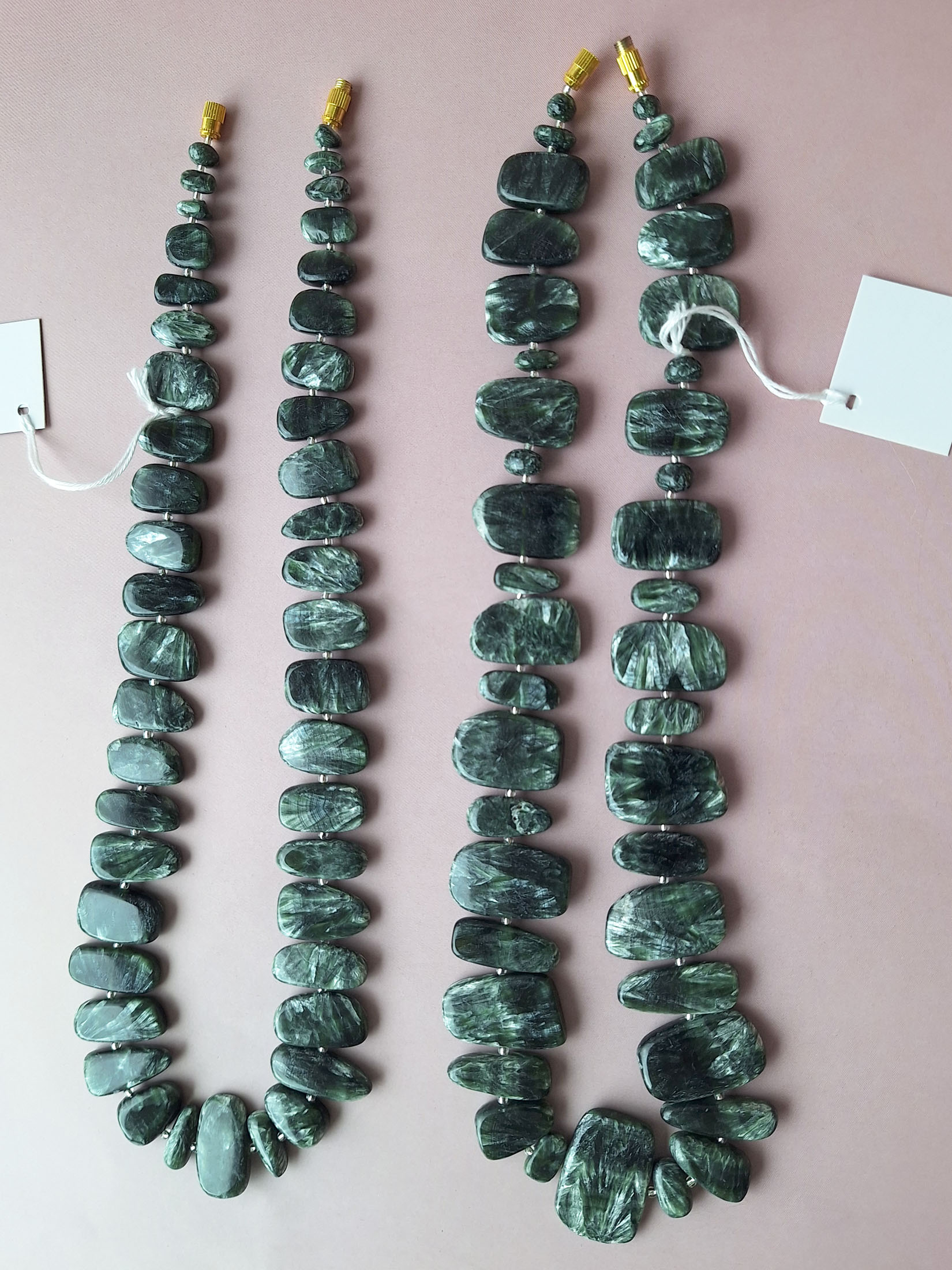 Серафинит бусы 50см.<br>04-1-139 — изображение 2