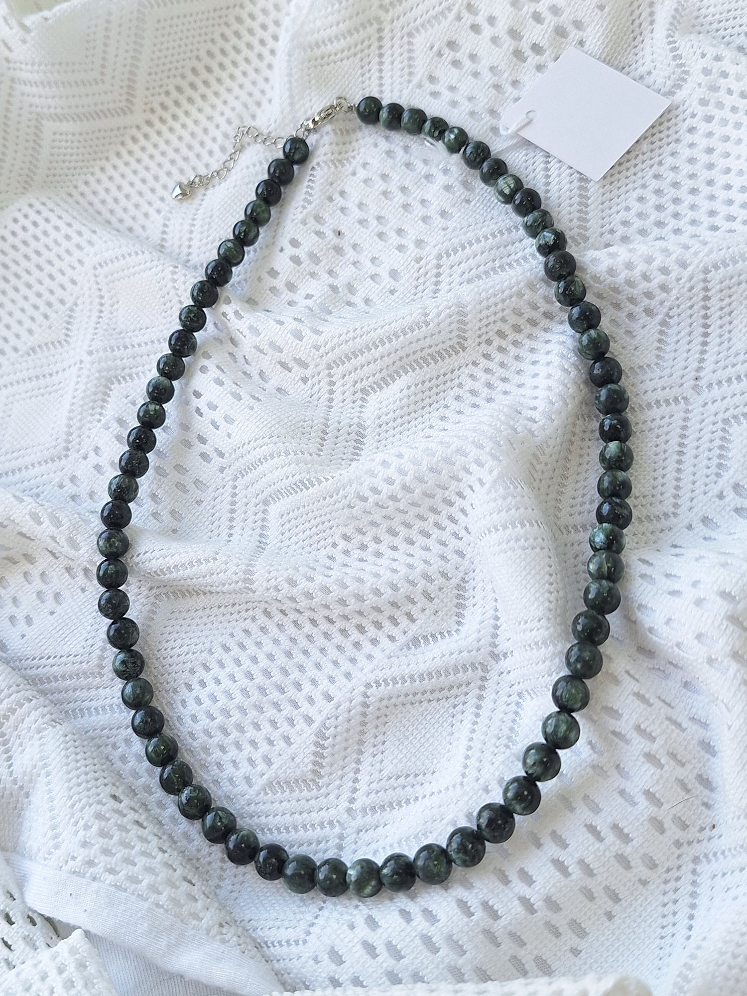 Серафинит бусы d7мм. 45-52см. <br>04-1-166 — изображение 2
